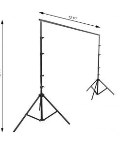 HIER_3110 Big Event Backdrops & Décor 12ft Metal DIY Adjustable Heavy Duty Portable Photo Backdrop Stand Kit