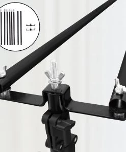 HIER_3110 10ft DIY Adjustable Triple Crossbar Kit & Mounting Brackets For Backdrop Stands Big Event Backdrops & Décor