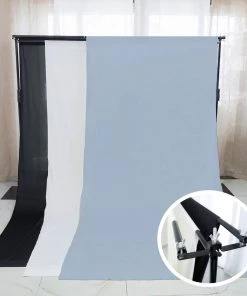 HIER_3630 10ft DIY Triple Cross Bars & Mounting Brackets For Backdrop Stands