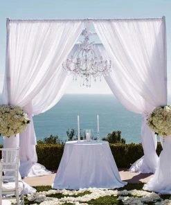 HIER_3110 Big Event Backdrops & Décor 10ft | 4 Post DIY Photography Backdrop Stand, Wedding Arch Canopy Tent