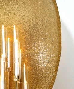 HIER_3110 Backdrop Panels 7.5ft Metallic Gold Sparkle Sequin Round Wedding Arch Cover, Shiny Shimmer Backdrop Stand Cover - 2-Sided Custom Fit