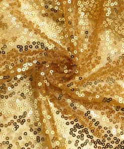 HIER_3110 Backdrop Panels 7.5ft Metallic Gold Sparkle Sequin Round Wedding Arch Cover, Shiny Shimmer Backdrop Stand Cover - 2-Sided Custom Fit