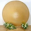 HIER_3110 Backdrop Panels 7.5ft Metallic Gold Sparkle Sequin Round Wedding Arch Cover, Shiny Shimmer Backdrop Stand Cover - 2-Sided Custom Fit