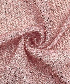 HIER_3110 7.5ft Blush/Rose Gold 2-Sided Shimmer Fitted Round Wedding Arch Cover Metallic Glittered Spandex Round Backdrop Backdrop Panels