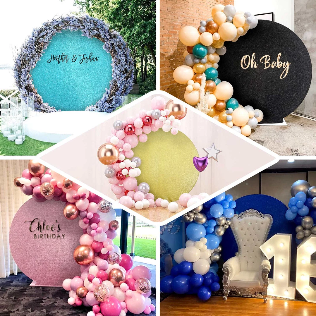 HIER_3110 7.5ft Purple 2-Sided Spandex Fit Round Wedding Arch Backdrop Cover 5 HIER_3110 7.5ft Purple 2-Sided Spandex Fit Round Wedding Arch Backdrop Cover