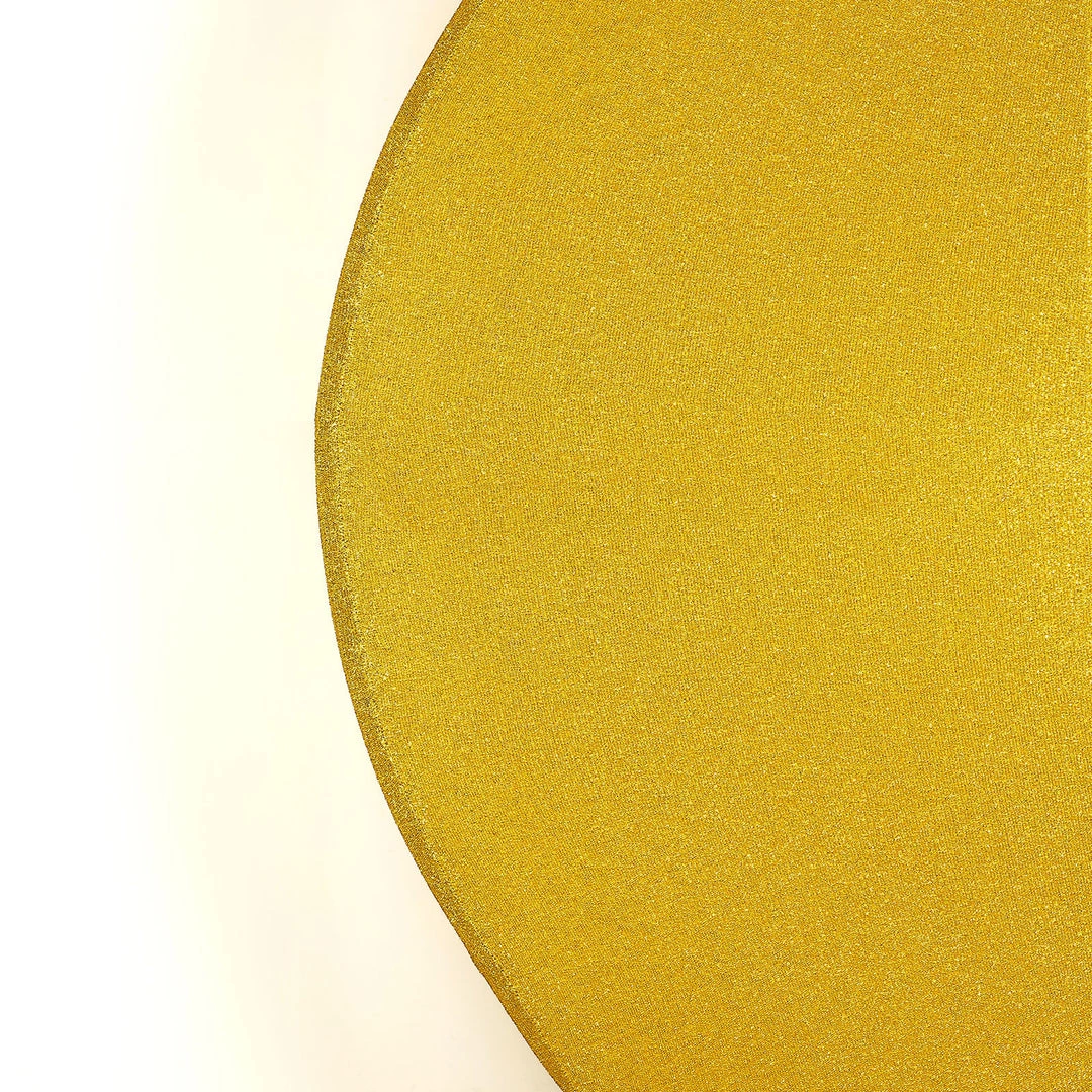 HIER_3110 7.5ft Gold 2-Sided Shimmer Fitted Round Wedding Arch Cover Metallic Glittered Spandex Round Backdrop 12 HIER_3110 7.5ft Gold 2-Sided Shimmer Fitted Round Wedding Arch Cover Metallic Glittered Spandex Round Backdrop