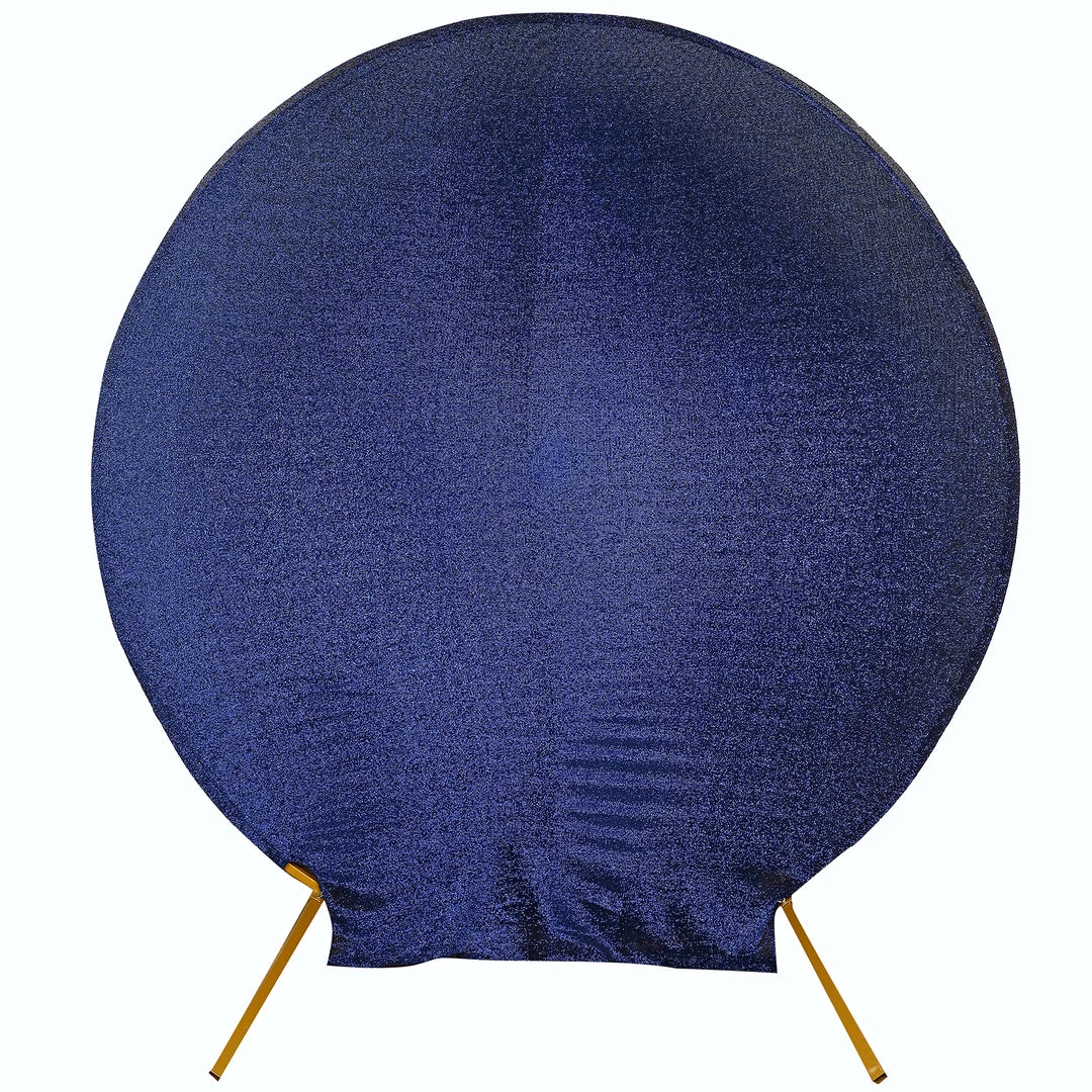 HIER_3110 7.5ft Navy Blue 2-Sided Spandex Fit Round Wedding Arch Backdrop Cover Backdrop Panels 13 HIER_3110 7.5ft Navy Blue 2-Sided Spandex Fit Round Wedding Arch Backdrop Cover Backdrop Panels