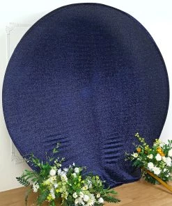 HIER_3110 7.5ft Navy Blue 2-Sided Spandex Fit Round Wedding Arch Backdrop Cover Backdrop Panels 21 HIER_3110 7.5ft Navy Blue 2-Sided Spandex Fit Round Wedding Arch Backdrop Cover Backdrop Panels