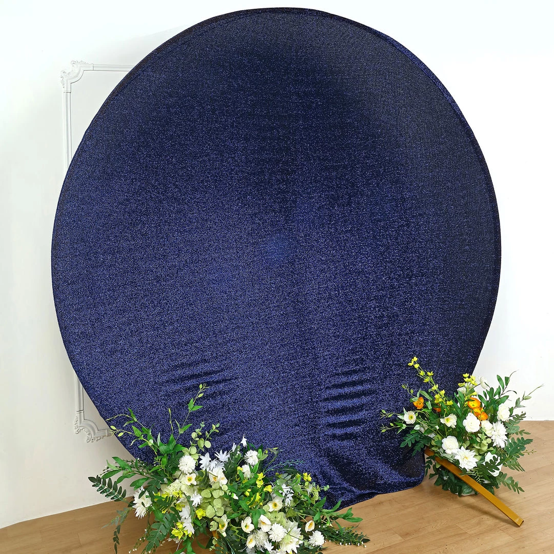 HIER_3110 7.5ft Navy Blue 2-Sided Spandex Fit Round Wedding Arch Backdrop Cover Backdrop Panels 9 HIER_3110 7.5ft Navy Blue 2-Sided Spandex Fit Round Wedding Arch Backdrop Cover Backdrop Panels