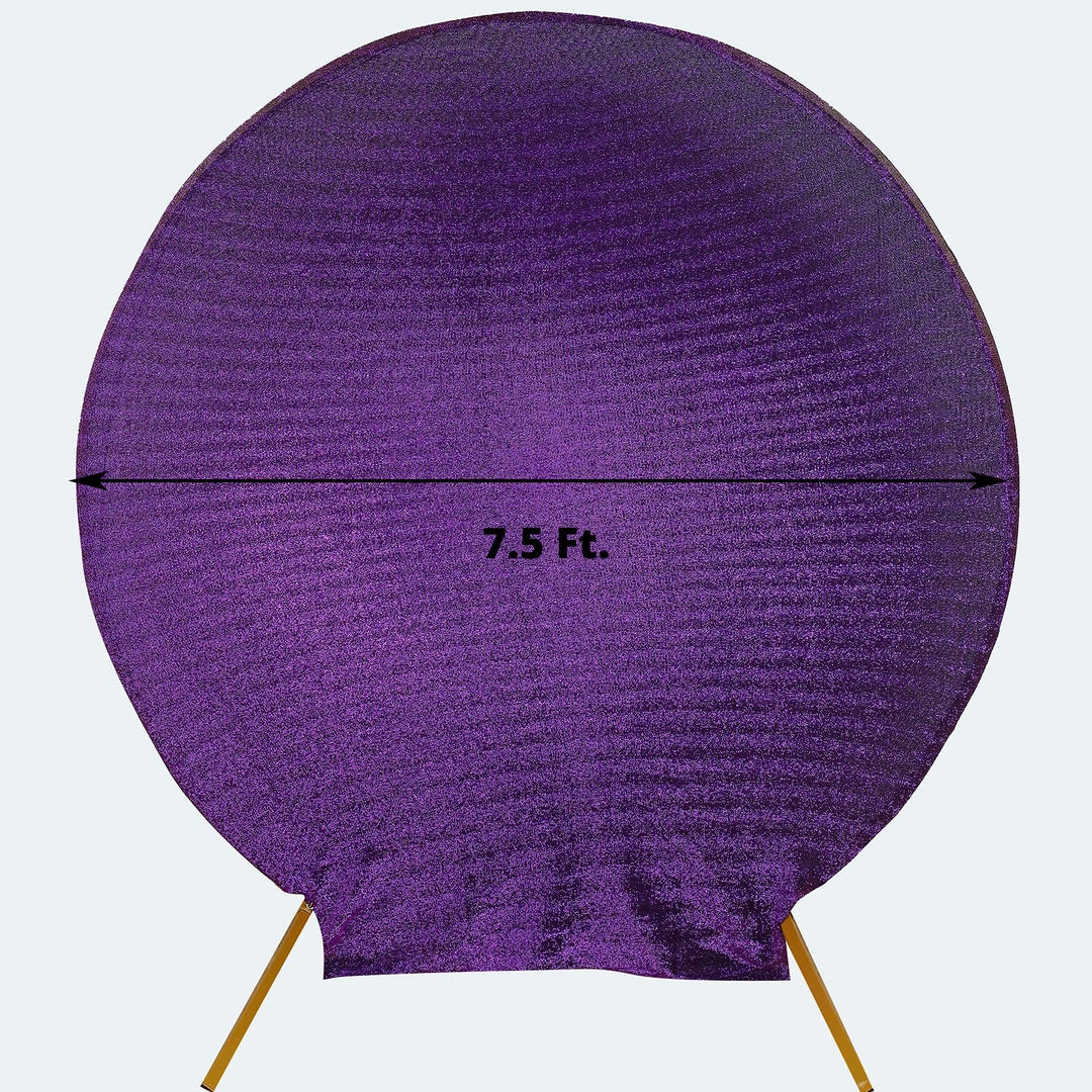 HIER_3110 7.5ft Purple 2-Sided Spandex Fit Round Wedding Arch Backdrop Cover 3 HIER_3110 7.5ft Purple 2-Sided Spandex Fit Round Wedding Arch Backdrop Cover