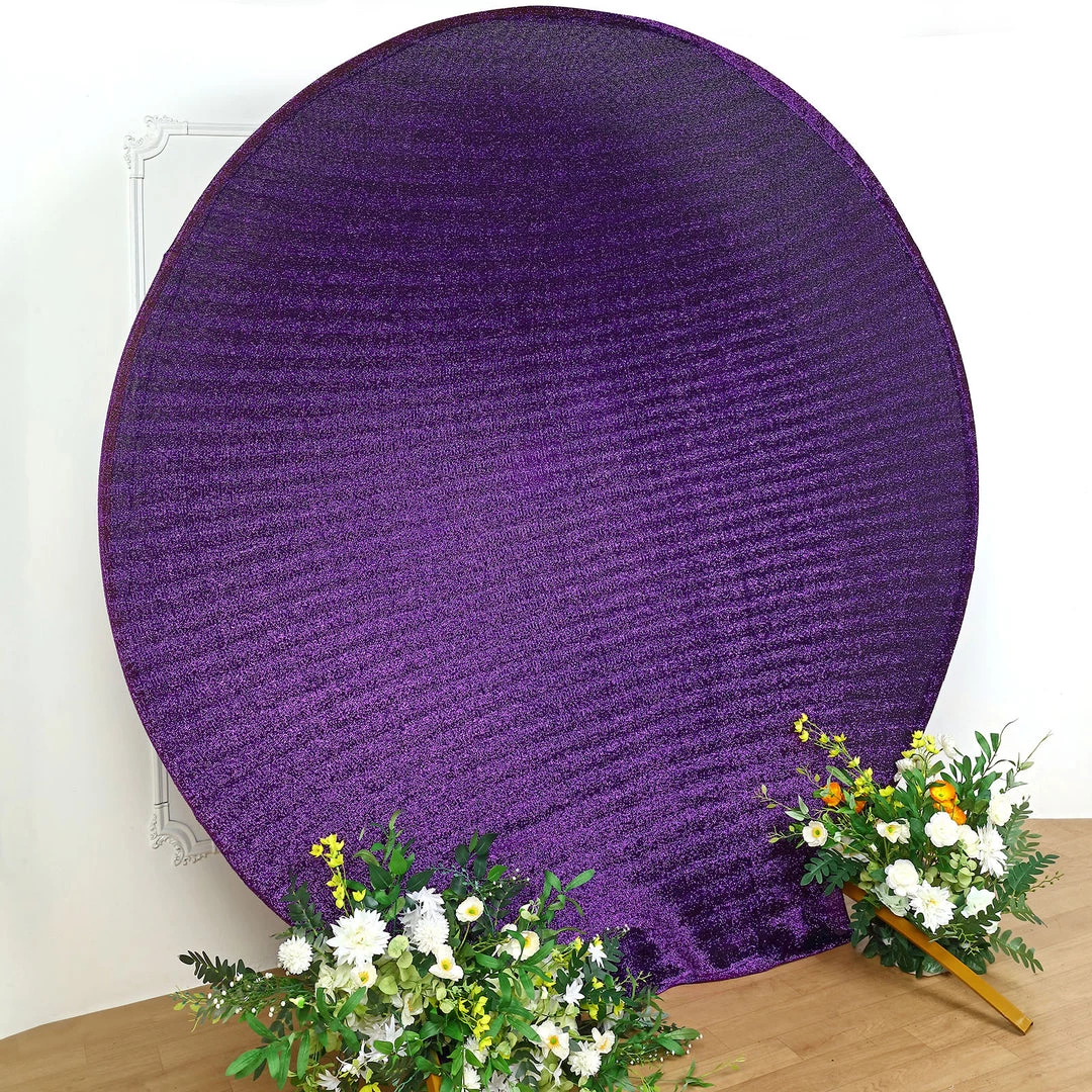 HIER_3110 7.5ft Purple 2-Sided Spandex Fit Round Wedding Arch Backdrop Cover 9 HIER_3110 7.5ft Purple 2-Sided Spandex Fit Round Wedding Arch Backdrop Cover