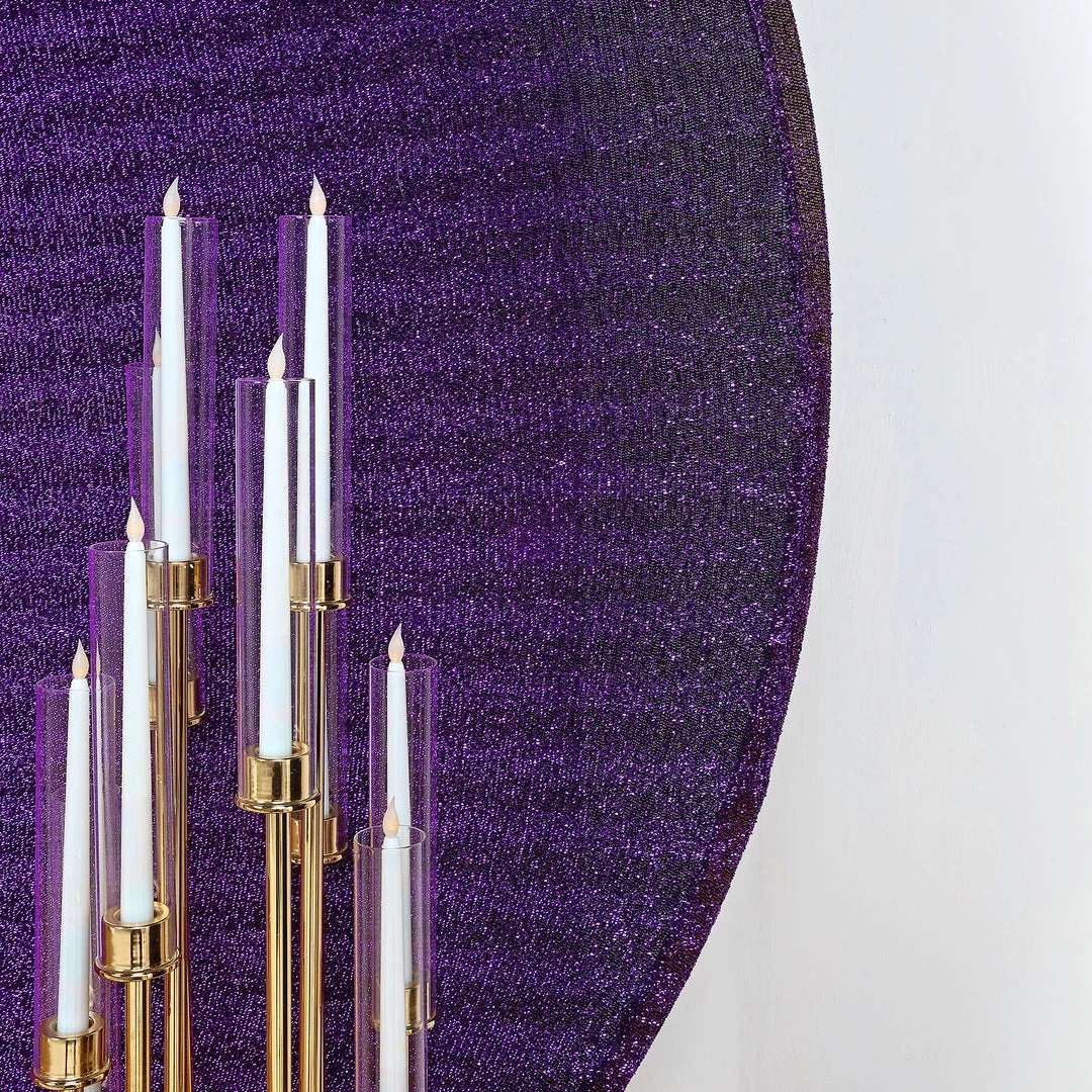 HIER_3110 7.5ft Purple 2-Sided Spandex Fit Round Wedding Arch Backdrop Cover 7 HIER_3110 7.5ft Purple 2-Sided Spandex Fit Round Wedding Arch Backdrop Cover