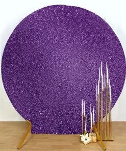 HIER_3110 7.5ft Purple 2-Sided Spandex Fit Round Wedding Arch Backdrop Cover 20 HIER_3110 7.5ft Purple 2-Sided Spandex Fit Round Wedding Arch Backdrop Cover