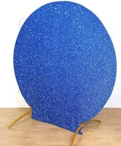 HIER_3110 Backdrop Panels 7.5ft Royal Blue 2-Sided Spandex Fit Round Wedding Arch Backdrop Cover