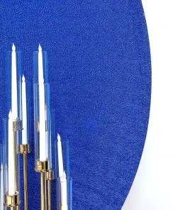 HIER_3110 Backdrop Panels 7.5ft Royal Blue 2-Sided Spandex Fit Round Wedding Arch Backdrop Cover