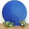 HIER_3110 Backdrop Panels 7.5ft Royal Blue 2-Sided Spandex Fit Round Wedding Arch Backdrop Cover