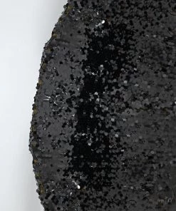 HIER_3110 Backdrop Panels 7.5ft Black Big Payette Sparkle Sequin Round Wedding Arch Cover, Shiny Shimmer Backdrop Stand Cover - 2-Sided Custom Fit