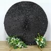 HIER_3110 Backdrop Panels 7.5ft Black Big Payette Sparkle Sequin Round Wedding Arch Cover, Shiny Shimmer Backdrop Stand Cover - 2-Sided Custom Fit