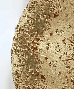 HIER_3110 Backdrop Panels 7.5ft Gold Big Payette Sparkle Sequin Round Wedding Arch Cover, Shiny Shimmer Backdrop Stand Cover - 2-Sided Custom Fit