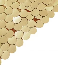 HIER_3110 Backdrop Panels 7.5ft Gold Big Payette Sparkle Sequin Round Wedding Arch Cover, Shiny Shimmer Backdrop Stand Cover - 2-Sided Custom Fit