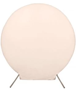 HIER_3110 7.5ft Matte Blush/Rose Gold Round Spandex Fit Wedding Arch Backdrop Cover - 2-Sided Custom Fit Backdrop Stand Arch Cover Backdrop Panels