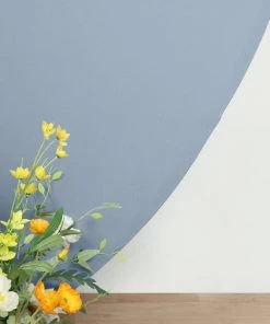 HIER_3110 7.5ft Matte Dusty Blue Round Spandex Fit Wedding Arch Backdrop Cover - 2-Sided Custom Fit Backdrop Stand Arch Cover Backdrop Panels