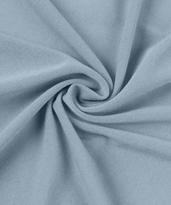 HIER_3110 7.5ft Matte Dusty Blue Round Spandex Fit Wedding Arch Backdrop Cover - 2-Sided Custom Fit Backdrop Stand Arch Cover Backdrop Panels