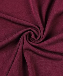 HIER_3110 7.5ft Matte Burgundy Round Spandex Fit Wedding Arch Backdrop Cover - 2-Sided Custom Fit Backdrop Stand Arch Cover Backdrop Panels