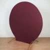 HIER_3110 7.5ft Matte Burgundy Round Spandex Fit Wedding Arch Backdrop Cover - 2-Sided Custom Fit Backdrop Stand Arch Cover Backdrop Panels