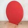 HIER_3110 Backdrop Panels 7.5ft Matte Red Round Spandex Fit Wedding Arch Backdrop Cover - 2-Sided Custom Fit Backdrop Stand Arch Cover