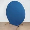HIER_3110 Backdrop Panels 7.5ft Matte Royal Blue Round Spandex Fit Wedding Arch Backdrop Cover - 2-Sided Custom Fit Backdrop Stand Arch Cover