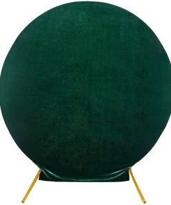 HIER_3110 7.5ft Hunter Emerald Green Soft Velvet Round Backdrop Stand Cover, Fitted Wedding Arch Cover - 2-Sided Backdrop Panels 23 HIER_3110 7.5ft Hunter Emerald Green Soft Velvet Round Backdrop Stand Cover, Fitted Wedding Arch Cover - 2-Sided Backdrop Panels