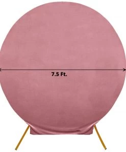 HIER_3110 Backdrop Panels 7.5ft Dusty Rose Soft Velvet Round Backdrop Stand Cover, Fitted Wedding Arch Cover - 2-Sided 14 HIER_3110 Backdrop Panels 7.5ft Dusty Rose Soft Velvet Round Backdrop Stand Cover, Fitted Wedding Arch Cover - 2-Sided