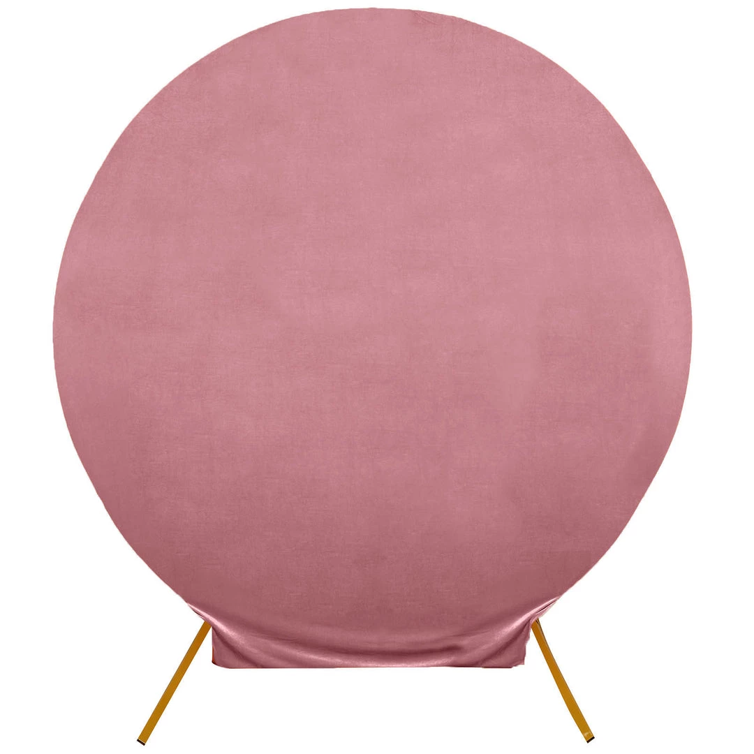 HIER_3110 Backdrop Panels 7.5ft Dusty Rose Soft Velvet Round Backdrop Stand Cover, Fitted Wedding Arch Cover - 2-Sided 12 HIER_3110 Backdrop Panels 7.5ft Dusty Rose Soft Velvet Round Backdrop Stand Cover, Fitted Wedding Arch Cover - 2-Sided