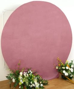 HIER_3110 Backdrop Panels 7.5ft Dusty Rose Soft Velvet Round Backdrop Stand Cover, Fitted Wedding Arch Cover - 2-Sided 18 HIER_3110 Backdrop Panels 7.5ft Dusty Rose Soft Velvet Round Backdrop Stand Cover, Fitted Wedding Arch Cover - 2-Sided