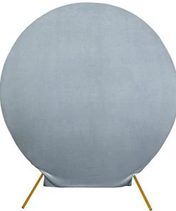 HIER_3110 7.5ft Dusty Blue Soft Velvet Round Backdrop Stand Cover, Fitted Wedding Arch Cover - 2-Sided Backdrop Panels 23 HIER_3110 7.5ft Dusty Blue Soft Velvet Round Backdrop Stand Cover, Fitted Wedding Arch Cover - 2-Sided Backdrop Panels