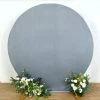 HIER_3110 7.5ft Dusty Blue Soft Velvet Round Backdrop Stand Cover, Fitted Wedding Arch Cover - 2-Sided Backdrop Panels