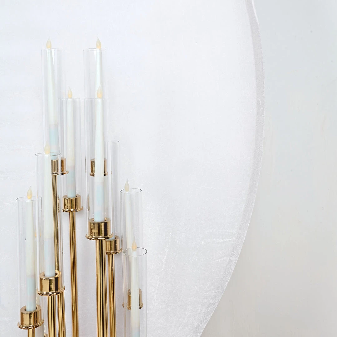 HIER_3110 7.5ft White Soft Velvet Round Backdrop Stand Cover, Fitted Wedding Arch Cover - 2-Sided Backdrop Panels 9 HIER_3110 7.5ft White Soft Velvet Round Backdrop Stand Cover, Fitted Wedding Arch Cover - 2-Sided Backdrop Panels