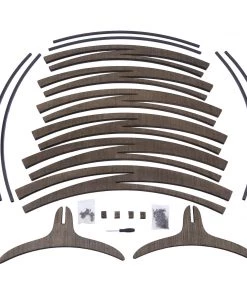 HIER_3630 Big Event Backdrops & Décor 8ft Natural Brown Wood DIY Round Wedding Arch Backdrop Stand, Rustic Photo Backdrop Stand