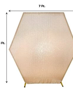 HIER_3110 Big Event Backdrops & Décor 8ftx7ft Blush/Rose Gold Sparkle Sequin Hexagon Wedding Arch Cover, Shiny Shimmer Backdrop Stand Cover - 2-Sided Custom Fit 13 HIER_3110 Big Event Backdrops & Décor 8ftx7ft Blush/Rose Gold Sparkle Sequin Hexagon Wedding Arch Cover, Shiny Shimmer Backdrop Stand Cover - 2-Sided Custom Fit