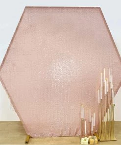 HIER_3110 Big Event Backdrops & Décor 8ftx7ft Blush/Rose Gold Sparkle Sequin Hexagon Wedding Arch Cover, Shiny Shimmer Backdrop Stand Cover - 2-Sided Custom Fit 14 HIER_3110 Big Event Backdrops & Décor 8ftx7ft Blush/Rose Gold Sparkle Sequin Hexagon Wedding Arch Cover, Shiny Shimmer Backdrop Stand Cover - 2-Sided Custom Fit