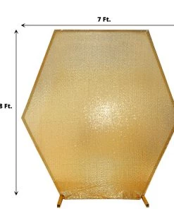 HIER_3110 Backdrop Panels 8ftx7ft Metallic Gold Sparkle Sequin Hexagon Wedding Arch Cover, Shiny Shimmer Backdrop Stand Cover - 2-Sided Custom Fit 13 HIER_3110 Backdrop Panels 8ftx7ft Metallic Gold Sparkle Sequin Hexagon Wedding Arch Cover, Shiny Shimmer Backdrop Stand Cover - 2-Sided Custom Fit