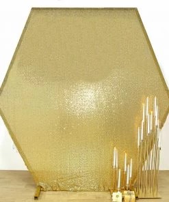 HIER_3110 Backdrop Panels 8ftx7ft Metallic Gold Sparkle Sequin Hexagon Wedding Arch Cover, Shiny Shimmer Backdrop Stand Cover - 2-Sided Custom Fit 14 HIER_3110 Backdrop Panels 8ftx7ft Metallic Gold Sparkle Sequin Hexagon Wedding Arch Cover, Shiny Shimmer Backdrop Stand Cover - 2-Sided Custom Fit