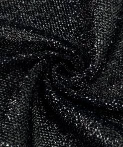 HIER_3110 8ftx7ft Shiny Black 2-Sided Spandex Fit Hexagon Wedding Backdrop Cover