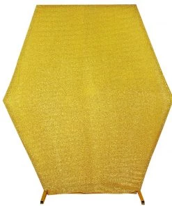 HIER_3110 Backdrop Panels 8ft Gold 2-Sided Shimmer Fitted Hexagon Wedding Backdrop Cover Metallic Glittered Spandex Hexagon Backdrop 21 HIER_3110 Backdrop Panels 8ft Gold 2-Sided Shimmer Fitted Hexagon Wedding Backdrop Cover Metallic Glittered Spandex Hexagon Backdrop