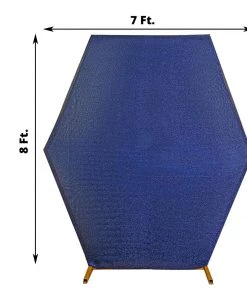 HIER_3110 8ftx7ft Navy Blue 2-Sided Spandex Fit Hexagon Wedding Backdrop Cover 13 HIER_3110 8ftx7ft Navy Blue 2-Sided Spandex Fit Hexagon Wedding Backdrop Cover