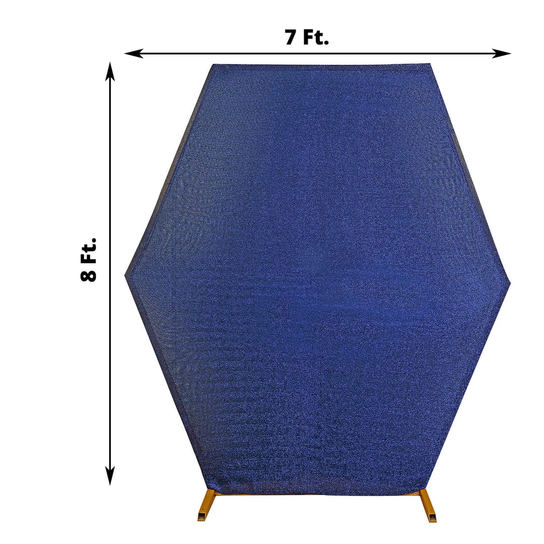 HIER_3110 8ftx7ft Navy Blue 2-Sided Spandex Fit Hexagon Wedding Backdrop Cover 3 HIER_3110 8ftx7ft Navy Blue 2-Sided Spandex Fit Hexagon Wedding Backdrop Cover