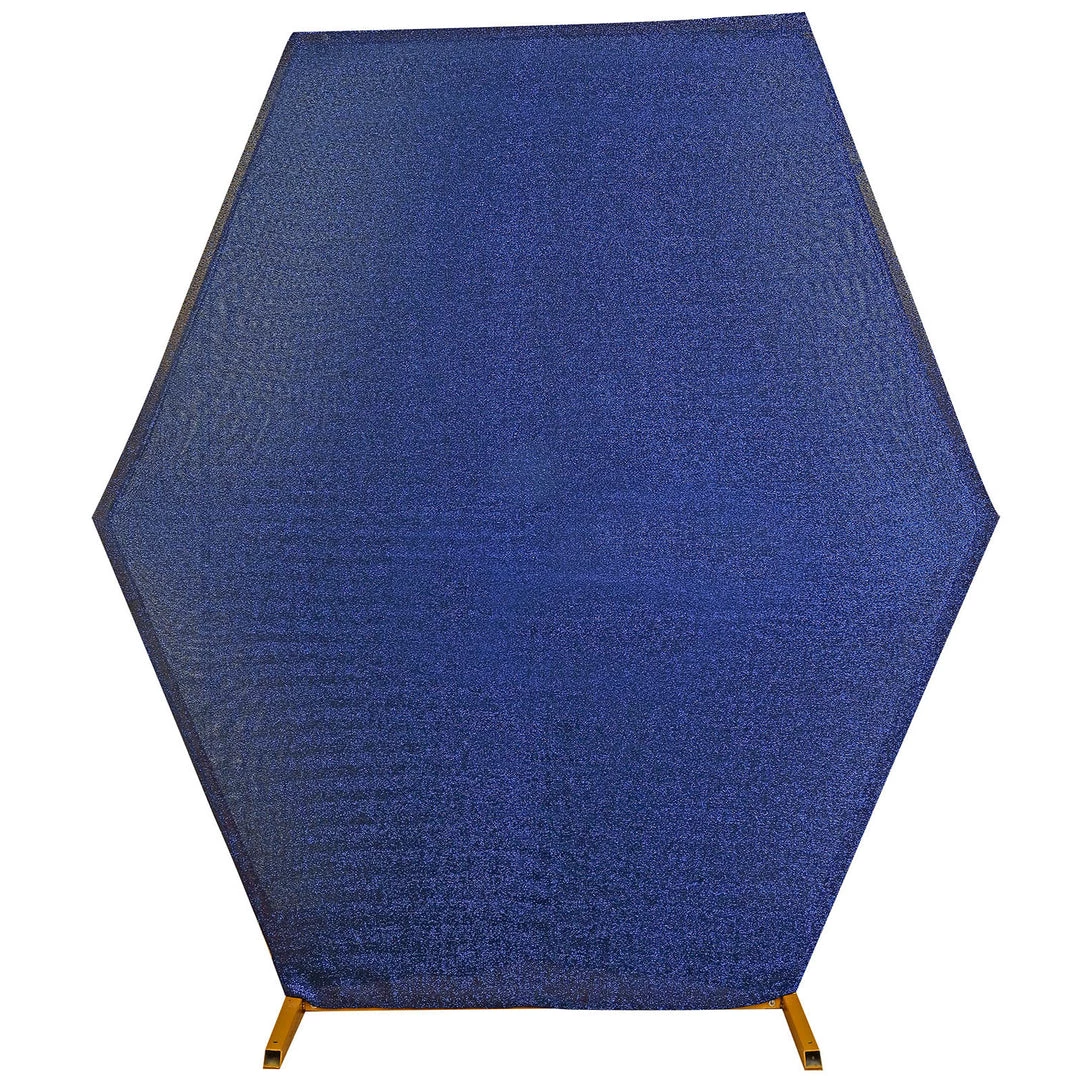 HIER_3110 8ftx7ft Navy Blue 2-Sided Spandex Fit Hexagon Wedding Backdrop Cover 11 HIER_3110 8ftx7ft Navy Blue 2-Sided Spandex Fit Hexagon Wedding Backdrop Cover