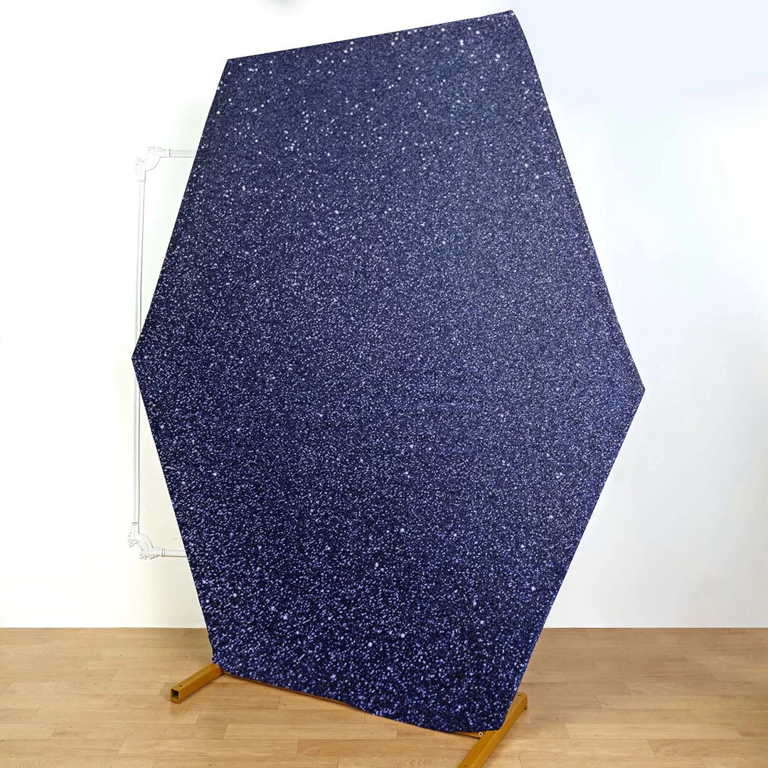HIER_3110 8ftx7ft Navy Blue 2-Sided Spandex Fit Hexagon Wedding Backdrop Cover 2 HIER_3110 8ftx7ft Navy Blue 2-Sided Spandex Fit Hexagon Wedding Backdrop Cover