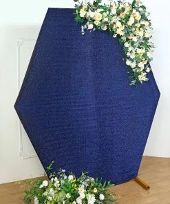 HIER_3110 8ftx7ft Navy Blue 2-Sided Spandex Fit Hexagon Wedding Backdrop Cover 17 HIER_3110 8ftx7ft Navy Blue 2-Sided Spandex Fit Hexagon Wedding Backdrop Cover